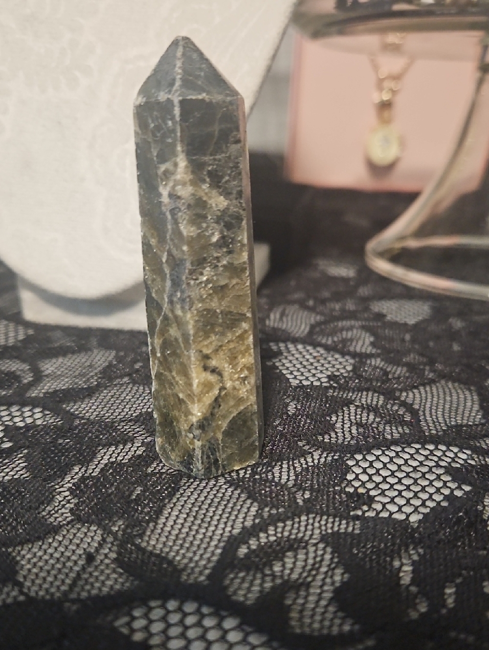 Green Crystal Point Tower - Home Accents Decorative Accent 2.8 Oz